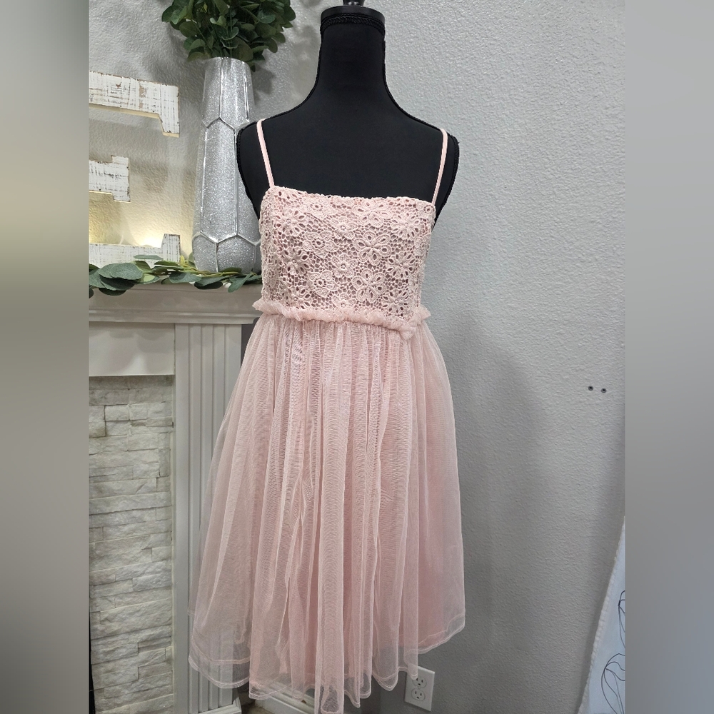 NAF NAF Pink Floral Lace Dress